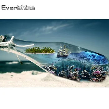 Evershine 5D DIY Diamond Maľovanie na More Plné Námestie Diamond Výšivky Obrázky Drahokamu Diamond Mozaiky Krajiny Domova