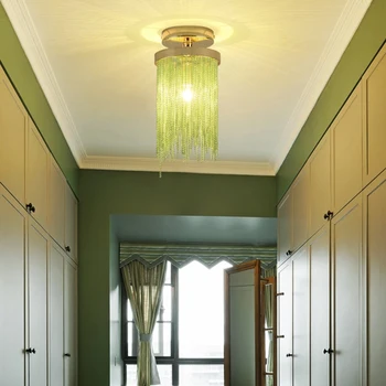 Moderné stropné svetlo pre bar stropné svietidlo jedáleň Jednoduché strieborná zlatá modrá zelená vodopád lampy Vintage kovový svetlá foyer