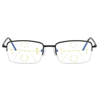 Titán Rám Kov Progresívna Multifokálna Okuliare Na Čítanie Bifocal Mužov Anti Modré Svetlo Presbyopia Okuliare Ženy Vysokej Quality1.5