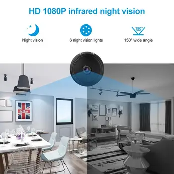 A9 WIFI Mini Kamera Domov Secrety HD 1080P mikro Kamera širokouhlý Objektív Infračervené Nočné Videnie Siete Inteligentné CCTV Kameru