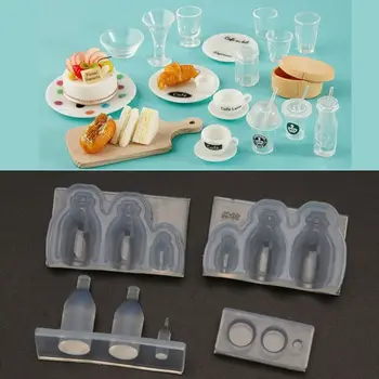 3D Mini Mlieko Šálku Čaju Fľaša UV Živice Silikónové Formy Miniture Potravín Hrať Formy Nástroj