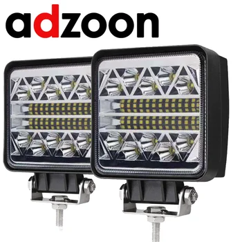 ADZOON 4 cm 126w LED Pracovné Svetlo 12v 24v pre Off Road Kamiónu, Autobusu, Loďou Hmlové Svetlo Auto Ľahká Montáž