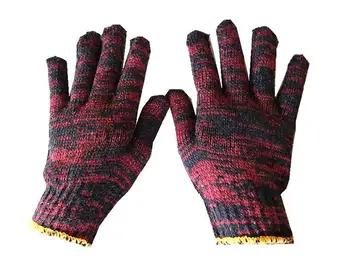 Požlt práce poistenia rukavice veľkoobchod line rukavice pletené non-slip priadze, bavlnené rukavice rukavice továreň na priamy predaj