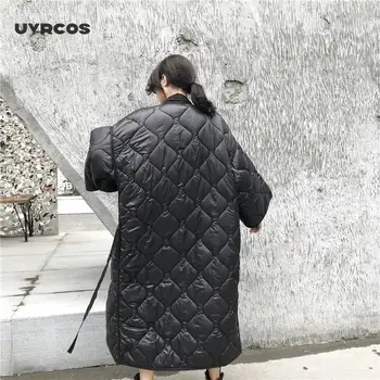 UVRCOS 2020 Nové jesenné A Zimné Japonsko Štýly Batwing Rukávy Voľné Veľká Veľkosť Bavlna-vatovaný Kabát Ženy Windbreaker