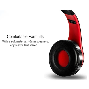TOPROAD Slúchadlá Bluetooth Headset Slúchadlá Bezdrôtové Slúchadlá Stereo, Skladacie Športové Slúchadlá Mikrofón handsfree (Hands Free MP3 Prehrávač