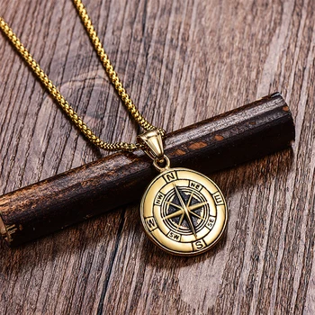 Z Nehrdzavejúcej Ocele Kompas Prívesok Náhrdelník Statočný Kompas Trave Neckaces Šperky Pre Mužov, Ženy