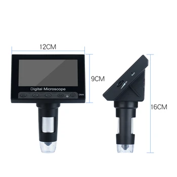 2020 4.3 Palcový LCD Digitálny Biologický Mikroskop Endoskopu Nahrávanie USB 500-Zväčšenie 1000X S 8 Nastaviteľné LED Svetlá