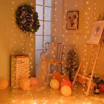 Vianočný Záves String Usb, Diaľkové Ovládanie Pocínovaného Medeného Drôtu Víla 200led String Svetlo Nový Rok Doma Spálne Okno Dekorácie