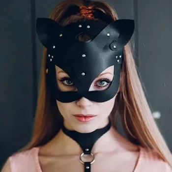 Sexy Maska Polovicu Tváre Cosplay Mačka Maska Pu Kožené Halloween Maškaráda, Karneval, Party, Masky #