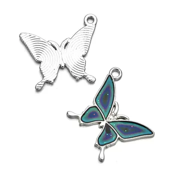 10pcs/nastaviť Kontrolu Teploty Zmena Farby Motýľ Prívesok Charms Pre Ženy, Dievčatá DIY Náhrdelníky Náušnice Šperky Accessoriess