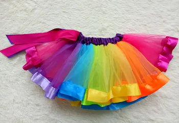 RainbowTutu Sukne Dievčatá Dance Sukňa Detské Oblečenie Deti Nosiť Malé Dievčatá oblek pre 1 až 9 ročný