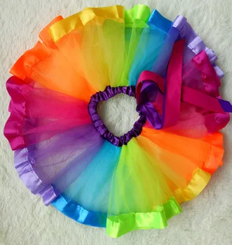 RainbowTutu Sukne Dievčatá Dance Sukňa Detské Oblečenie Deti Nosiť Malé Dievčatá oblek pre 1 až 9 ročný