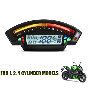 Motocykel Univerzálny LCD Digitálny Rýchlomer 14000RPM 6 Výstroj 199km/h Podsvietenie Motocykel počítadlo kilometrov For1,2,4 Valce Meter