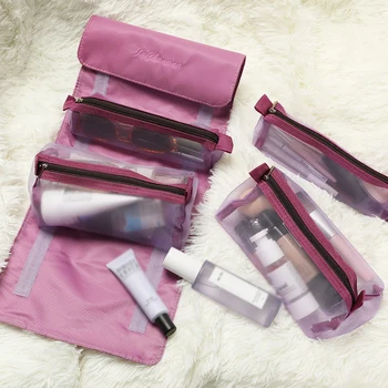 Skladacie Tvoria Tašky Neceser Ženy Kozmetická Taška Pre Make-Up Organizátor Zips Prípade Cestovné Visí List Skladovanie Wc Umývanie Tašky