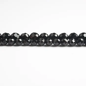 Linxiang Prírodné Šperky lozenge Rez čierny Turmalín Voľné perličiek 4/6/8/10 mm Vhodná na Výrobu Šperkov DIY Náramok Necklac