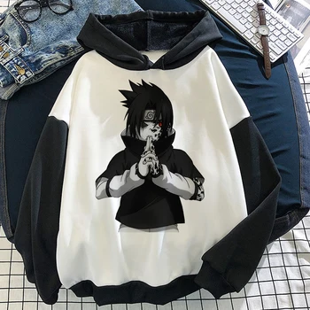 Naruto Anime Hoodie Harajuku Dlhý Rukáv Zimné Uchiha Itachi Streetwear Japonské Anime Black Cartoon Hip Hop Mikina 2021
