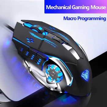 Herná Myš Marco Programovateľné Pohode Osvetlenie USB Optická Myš Herné, pre PC Prenosný Počítač