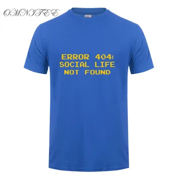 Nové Letné Módy Chyba 404 Spoločenský Život Nebol Nájdený T Shirt Mužov Krátky Rukáv Bavlna Program T-shirt Topy Camisetas Tričko SZ-806