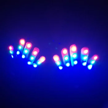 LED Rukavice Neon Guantes Žiariace Halloween Party Svetlo Rekvizity Svetelné Svetelné Režimy Prst Svetlo Prst Deti Hračky Strana Dodávky