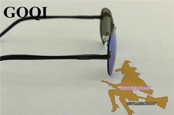 GOQI ,Kultový módne pilotný model mužov kovový rám polarizované slnečné okuliare ,63MM bez obrúčok klasická unisex prázdninový voľný čas gafas