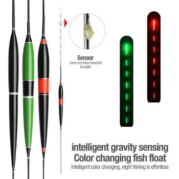 3 Ks Svetelný Smart LED Rybárske Float Vysoká Citlivosť Alarmu Ryby Skus Zmena Farby Elektronického Boja Ryby Plávajúce Bobber Stick