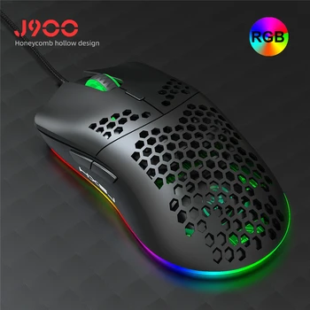 HXSJ J900 USB Káblové pripojenie Hernej Myši RGB Hráč Mouses so Šiestimi Nastaviteľné DPI Honeycomb Duté Ergonomický Dizajn pre Desktop, Notebook