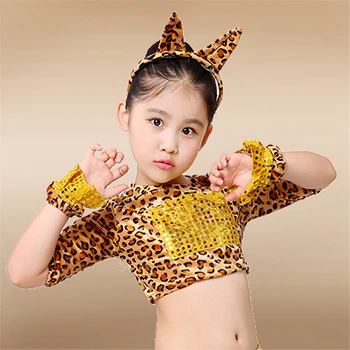 Cartoon Zvierat Cosplay Dievčatá Tiger, Leopard Šaty Halloween Kostýmy pre Deti Vianočné Oblečenie hlavový most, Karneval, Party Dance