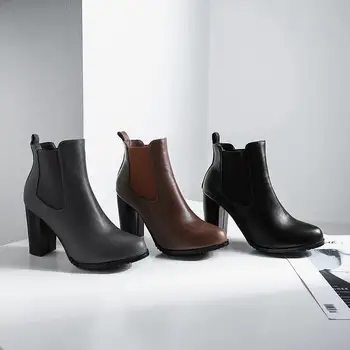 SIMLOVEYO Módne čierne chelsea boots bežné členková obuv botas slip-on, nepremokavé topánky, členkové topánky moccasins botte femme B884