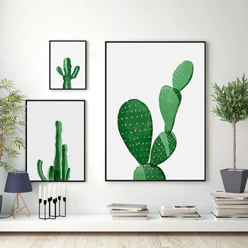 Škandinávia Kaktusy Plátno, Vytlačí Wall Art Nordic Plagát Plátne Obrazy Pop Wall Art Obrázky Pre Obývacia Izba Domova