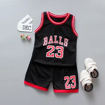 2020 Nové Letné Dieťa Bavlna 2 ks Súpravy Športové Deti Krásne Oblek Dieťa Boys Vyhovovali Módne basketbalové Oblečenie pre Deti 1 2 3 4 rok
