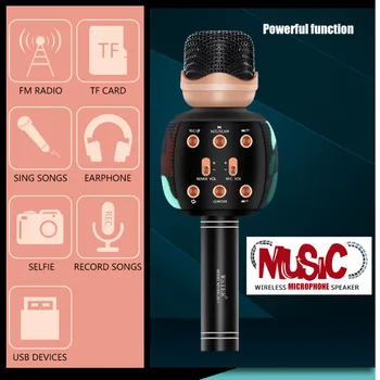 Doprava zadarmo WSTER 2911 Bluetooth Karaoke Mikrofón Bezdrôtový Profesionálny Reproduktor Vreckový Prehrávač Magic Hlasový Záznam Hudby Mic