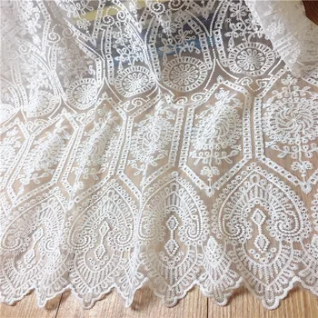 2yards svadobné biele čipky textílie francúzsky výšivky, čipky textílie pre doplnky, Svadobné šaty, šaty, sukne príslušenstvo MT59