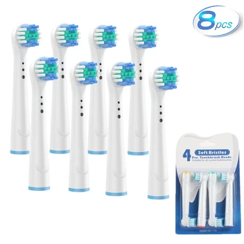 8x Náhradné Kefky Hlavice Oral-B Elektrická zubná Kefka Fit Advance Power/Pro Zdravie/Víťazstvo/3D Excel/Vitalitu Precision Clean