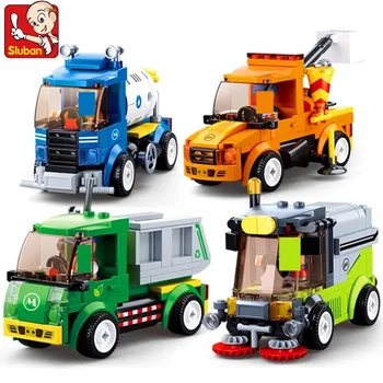 4Pcs/veľa Simcity Komunálnych Vozidiel Auto Stavebných Blokov Sady Brinquedos Playmobil Tvorca Tehly Vzdelávacie Hračky pre Deti,