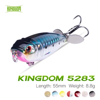 Kráľovstvo Ceruzka Rybárske Návnady 55mm 8.8 g Rotujúce Plávajúce Wobblers Pevného Rybárske Jerkbait Pre Basy Ostriež Pstruh, Šťuka S Vrtule