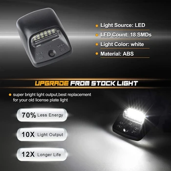 2ks LED špz Svetlo Lampy Nahradenie Kompatibilný s Tacoma 2005-Tundra 2000-2013 6000k-Biele