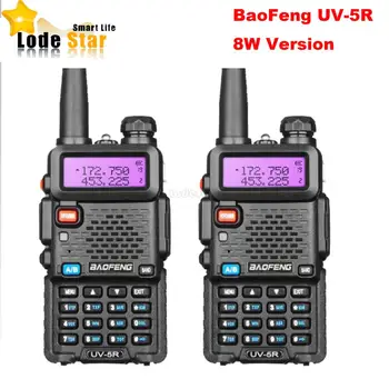 Baofeng UV-5R Upgrade 8W UV 5R Prenosné Walkie Talkie Duálne pásmo VHF UHF obojsmerné Rádiové 136-174/400-520 ham cb Comunicador 2 ks