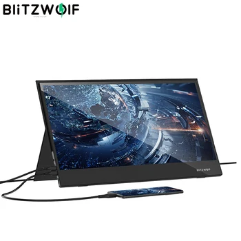 BlitzWolf BW-PCM6 HD LCD Monitor 17.3 Palcový dotykový Panel usb typu c kompatibilný s HDMI pre Notebook, Telefón na xbox/prepnúť Herný Monitor