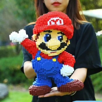 DUZ 8642 Hra Super Mario Veľký Červený Obrázok 3D Model 8498pcs DIY Mini Stavebné kamene, Tehly Hračka pre Deti, 35 cm