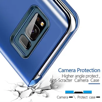 Smart Mirror Flip Telefón puzdro Pre Samsung Galaxy Note 20 Ultra S20 S21 Plus FE 5G A12 A02S A42 A52 M51 M31S Kryt Fundas