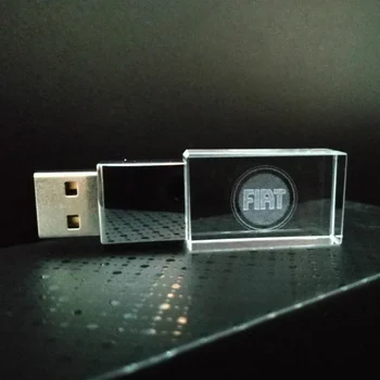 Fiat Auto Logo Crystal USB flash disk kl ' úč 4 GB 8 GB 16 GB 32 GB, 64 GB Externe USB 2.0 Môže Vlastné Logo všetky LOGA model auta