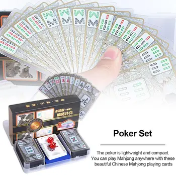 Crystal Mahjong Nastaviť Nepremokavé Ľahký Poker Hrať Karty Oblek pre Mahjong Milovníkov a Začiatočníkov