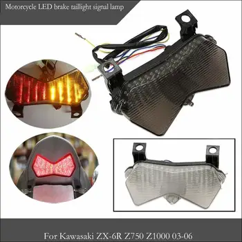 Motorka Zadné LED zadné Svetlo Brzdové Zapnite Indikátor Signálu pre Kawasaki ZX-6R/Z750/Z1000 2003-2006 - Dym