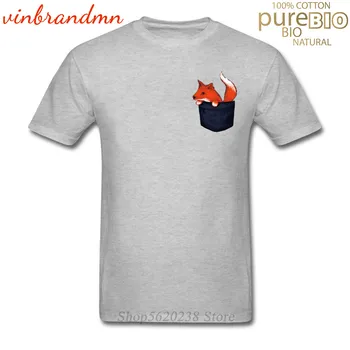 Hot predaj Roztomilý Lišácký Malé vrecko Fox Grafické T-shirts fox Harajuku Nový Dizajn, Tlač Tričko Lumbálna Vlastné Camiseta Hombre