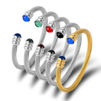 Nové Značky Multi Dizajn Skrútený Kábel Drôt Vintage Náramok Farebné Crystal Náramky & Prívesky Z Nehrdzavejúcej Ocele, Šperky Bijoux