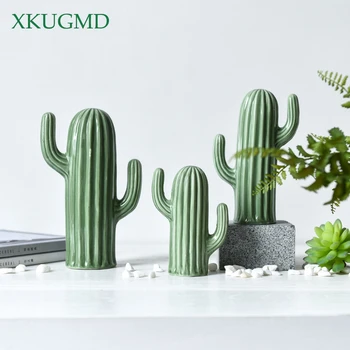 Európsky Štýl Roztomilý Keramické Kaktus Domov Rastlín Dekorácie Stôl Dekorácie, Remeselné Miniatúrna Socha
