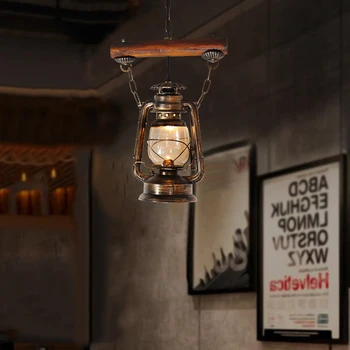 Artpad Čínsky Štýl, Rustikálny Petrolej Lampy, Stropné Závesné Svetlo pre Bar Reštaurácia Dekorácie Prívesok Svetlo so skleneným Tienidlo