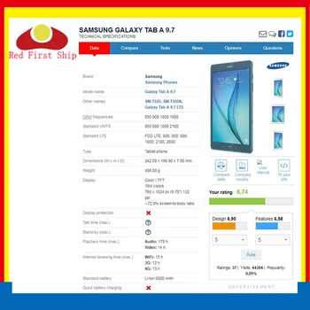 10Pcs/veľa Pre Samsung Galaxy Tab 9,7 T550 T555 Dotykový Displej Digitalizátorom. Panel Sklo Objektívu T550 LCD Predné Výmenu Snímača