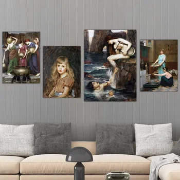 Domáce Dekorácie Vytlačiť Plátno Umeleckých Obrazov Na Stenu Plagát Plátno Potlače Obrazy British William Waterhouse 4 Dievča