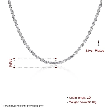 INALIS Biela Náhrdelníky Minimalistický Twisted Singapur Lano, Reťaz Medi Unisex Náhrdelník Výročie najpredávanejšie Módne Šperky